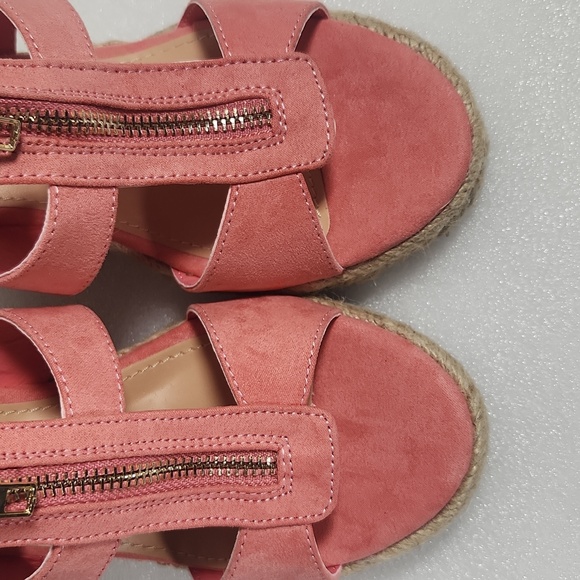 Coral Wedge Sandals Just Fab "Karsey" New In Box size 8 Rope Heel - Picture 14 of 15